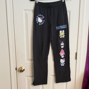 Hello Kitty Black Pants with Colorful Characters